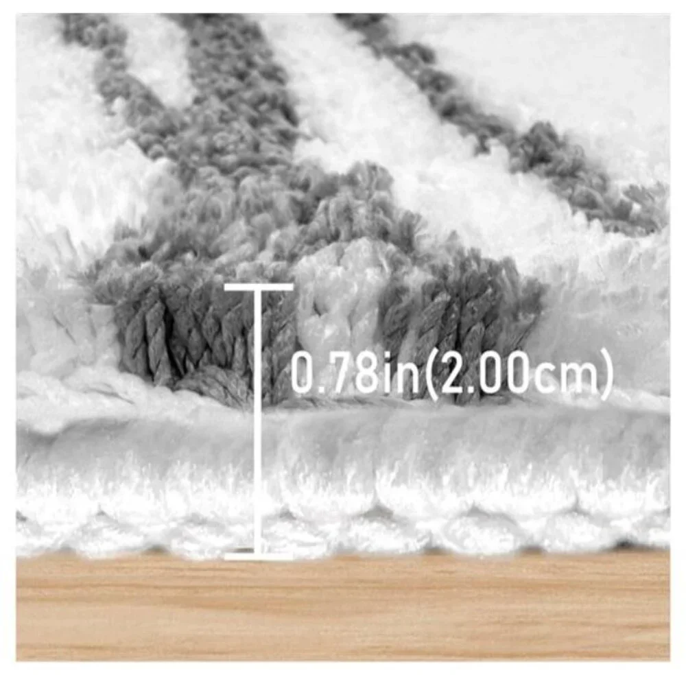 Tititex Bathroom New Luxury Bath Mat White & Gray 24